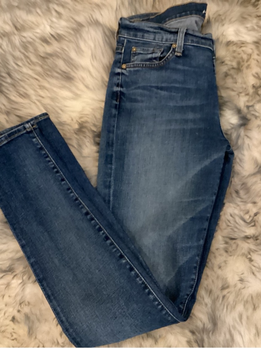 7 For All Mankind Women's Skinny Jeans - Dark Blue Wash